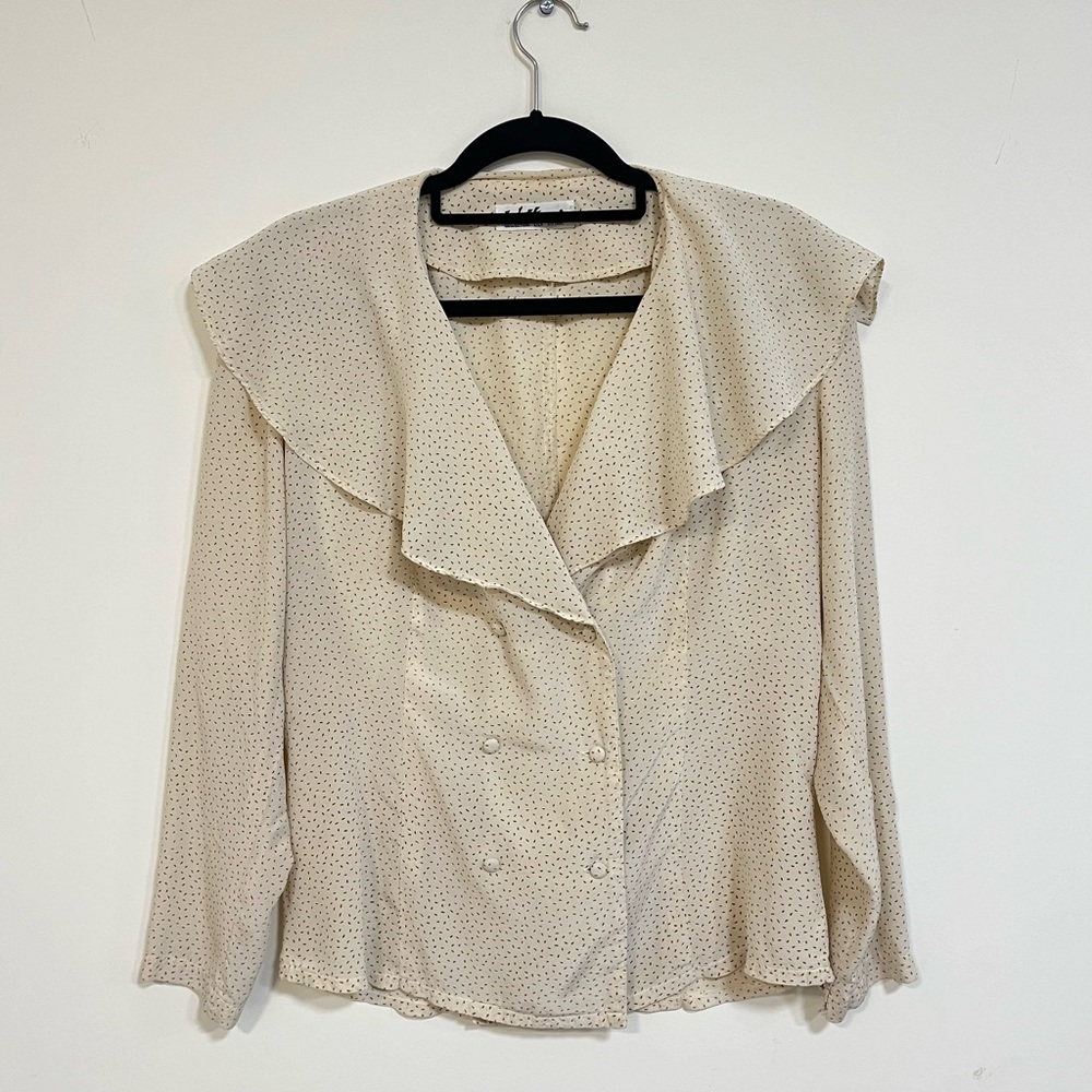 Silk Blouse with Exaggerated Collar